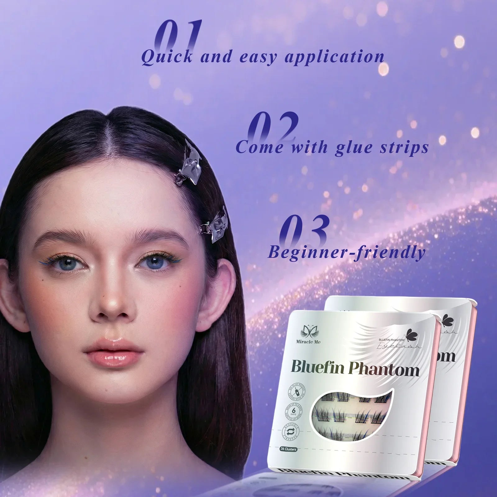 MiracleMe Kitsune series fox style self-adhesive lashes beginner friendly