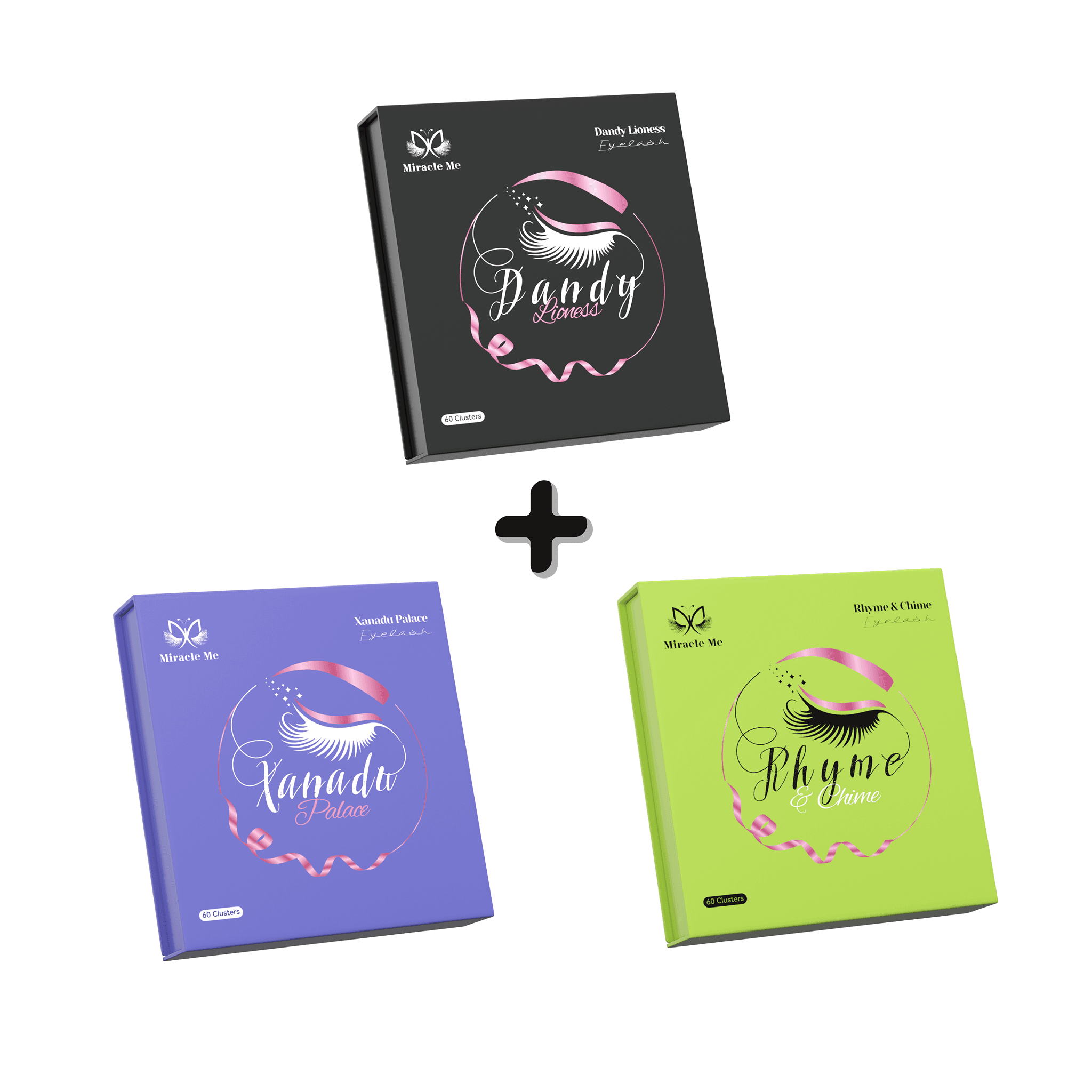 Supermodel 3-Pack Lashes Bundle (Self-Adhesive) - MiracleMe False Eyelashes